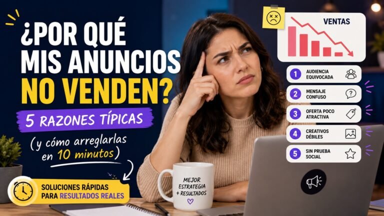 ¿Por qué mis anuncios no venden? 5 razones típicas (y cómo arreglarlas en 10 minutos)